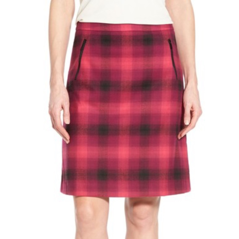 Halogen Zip Pocket A-Line Plaid Skirt